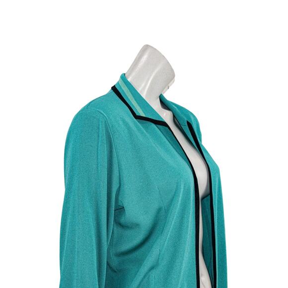 Exclusiveley MISOOK Women's Open Cardigan jacket top in Teal Acrylic P Medium - Picture 7 of 9